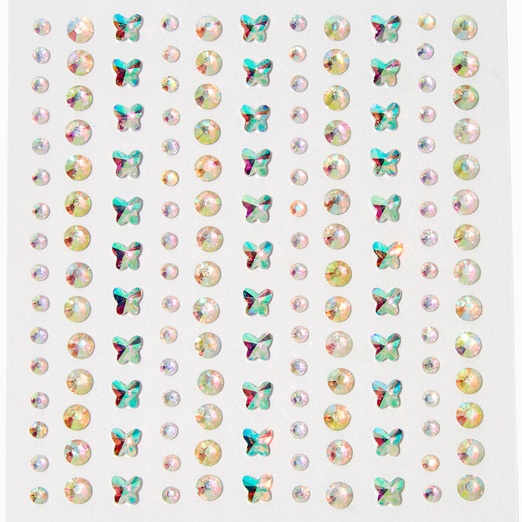 Aurora Butterfly Crystal Hair Gems - 153 Pack