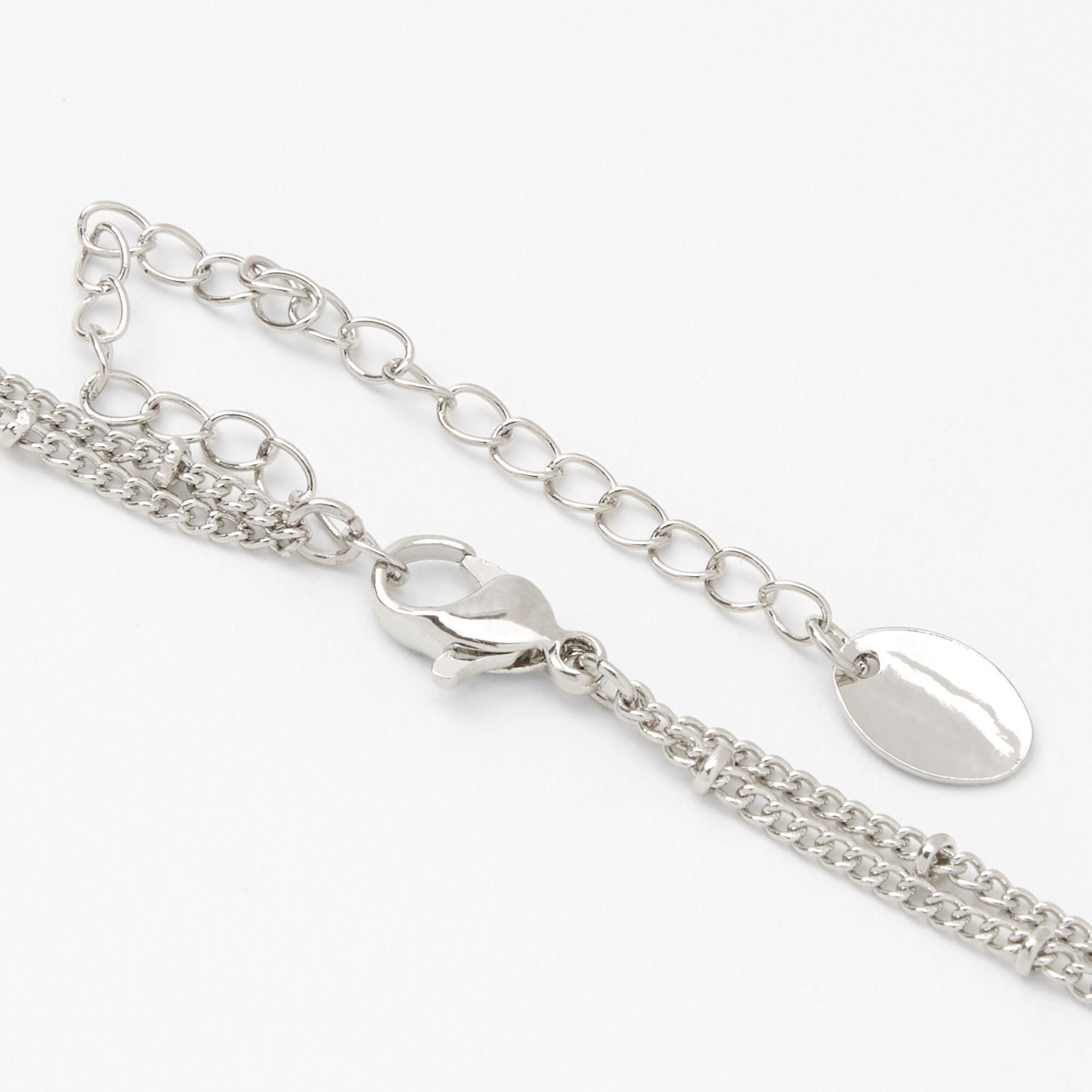 Silver Heart Pendant Necklace - Pink,