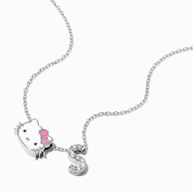 Sterling Silver Hello Kitty&reg; Initial Pendant Necklace - S,