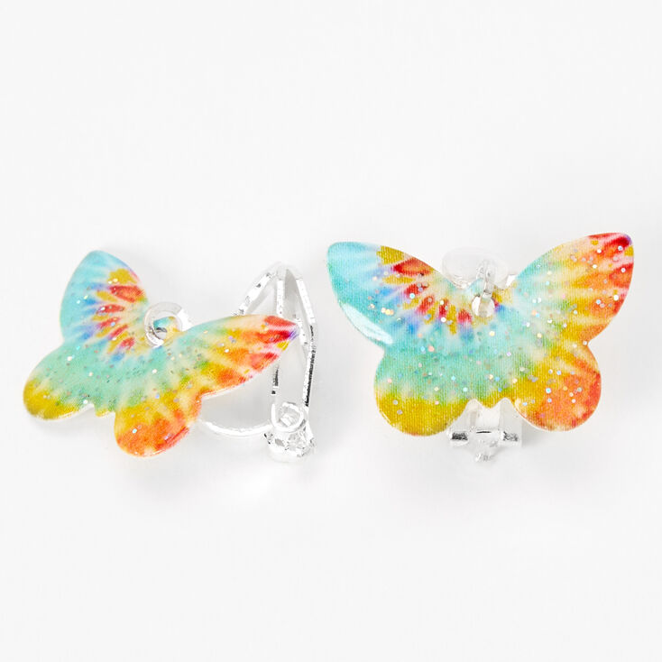 Tie-Dye Butterfly Clip-On Stud Earrings,