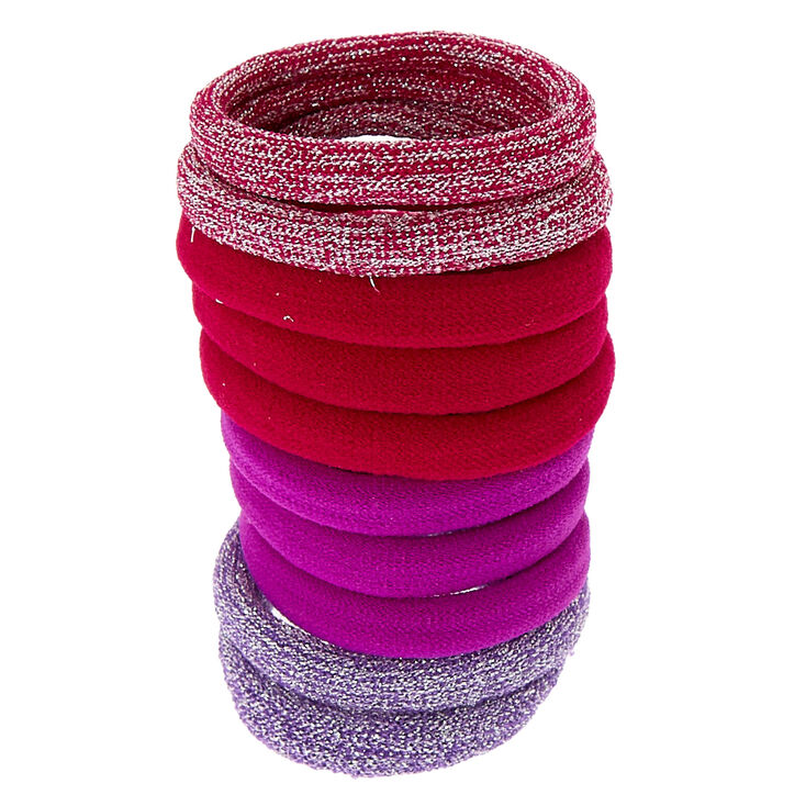 Claire's Lot de 10 élastiques à cheveux pailletté couleur fruits rouges
