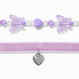 Purple Velvet Butterfly Beaded Choker Necklaces - 2 Pack,