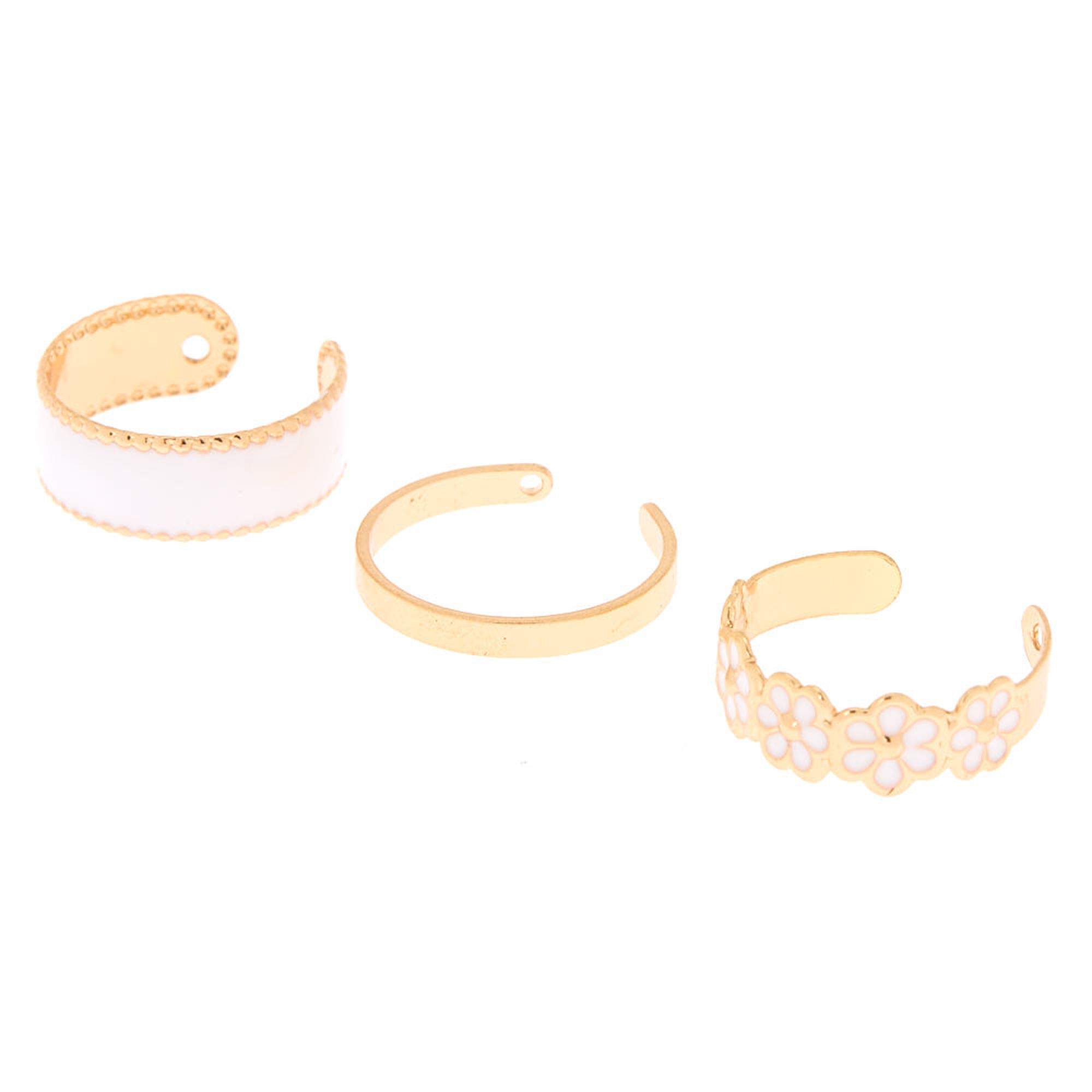 Gold Daisy Toe Rings 3 Pack
