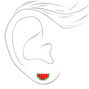 Clous d&rsquo;oreilles tranche de past&egrave;que couleur argent&eacute;e,