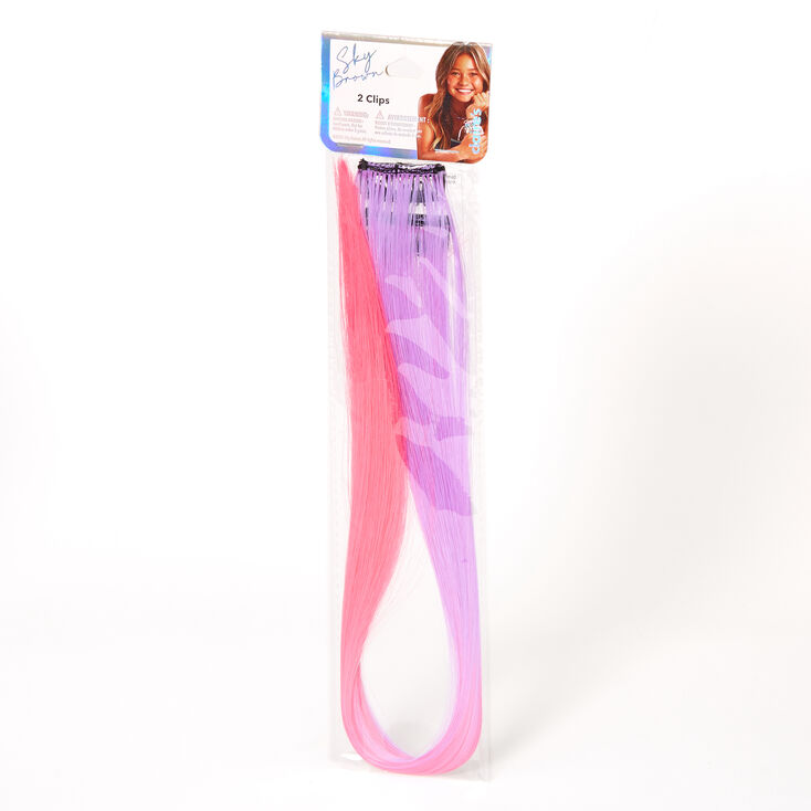 Sky Brown&trade; Ombre Faux Hair Clip In Extensions - Lavender, 2 Pack,
