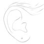 14kt White Gold 3mm Cubic Zirconia Long Post Studs Ear Piercing Kit with Ear Care Solution,