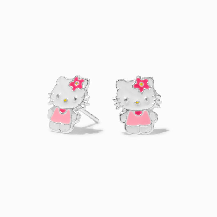 Sterling Silver Hello Kitty&reg; and Friends Enamel Stud Earrings,