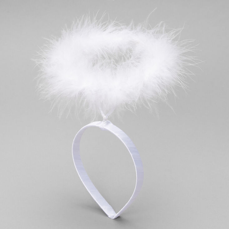 Claire's Serre-tête auréole plume — Blanc