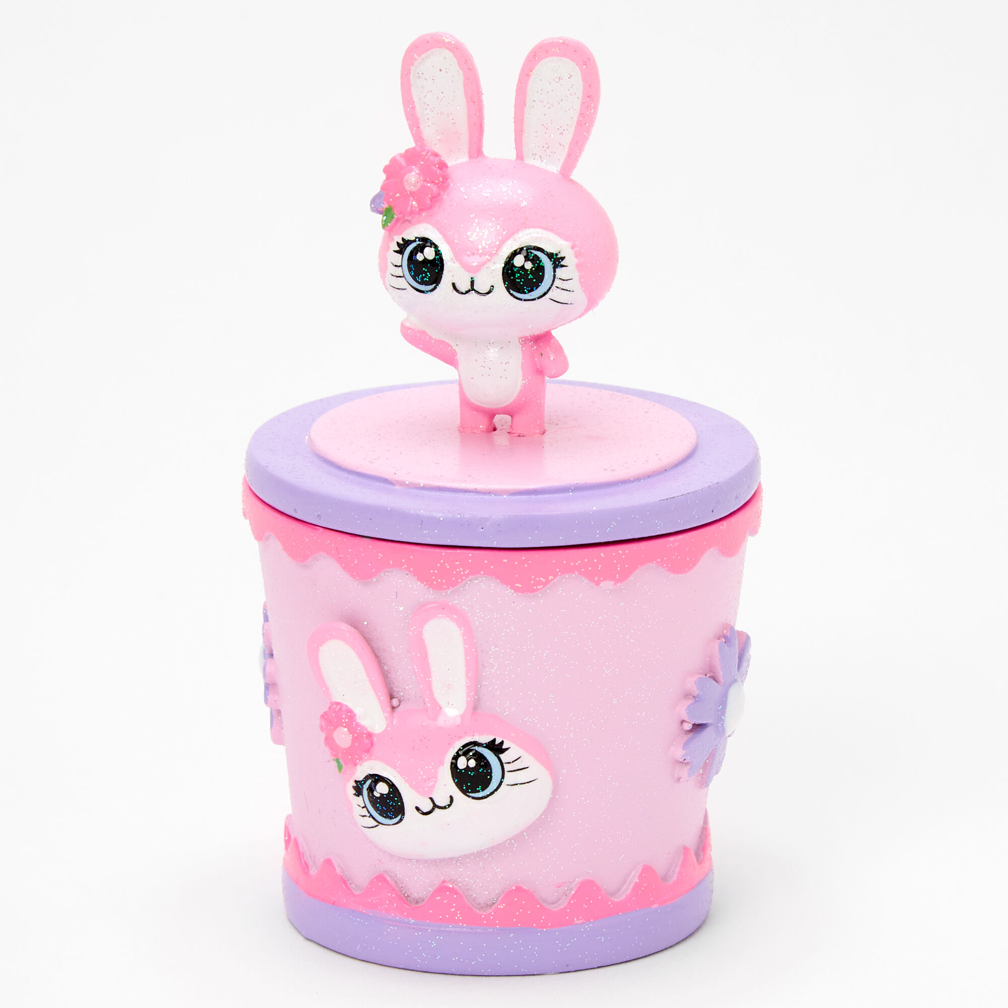 Glitter Bunny Trinket Keepsake Box - Pink,