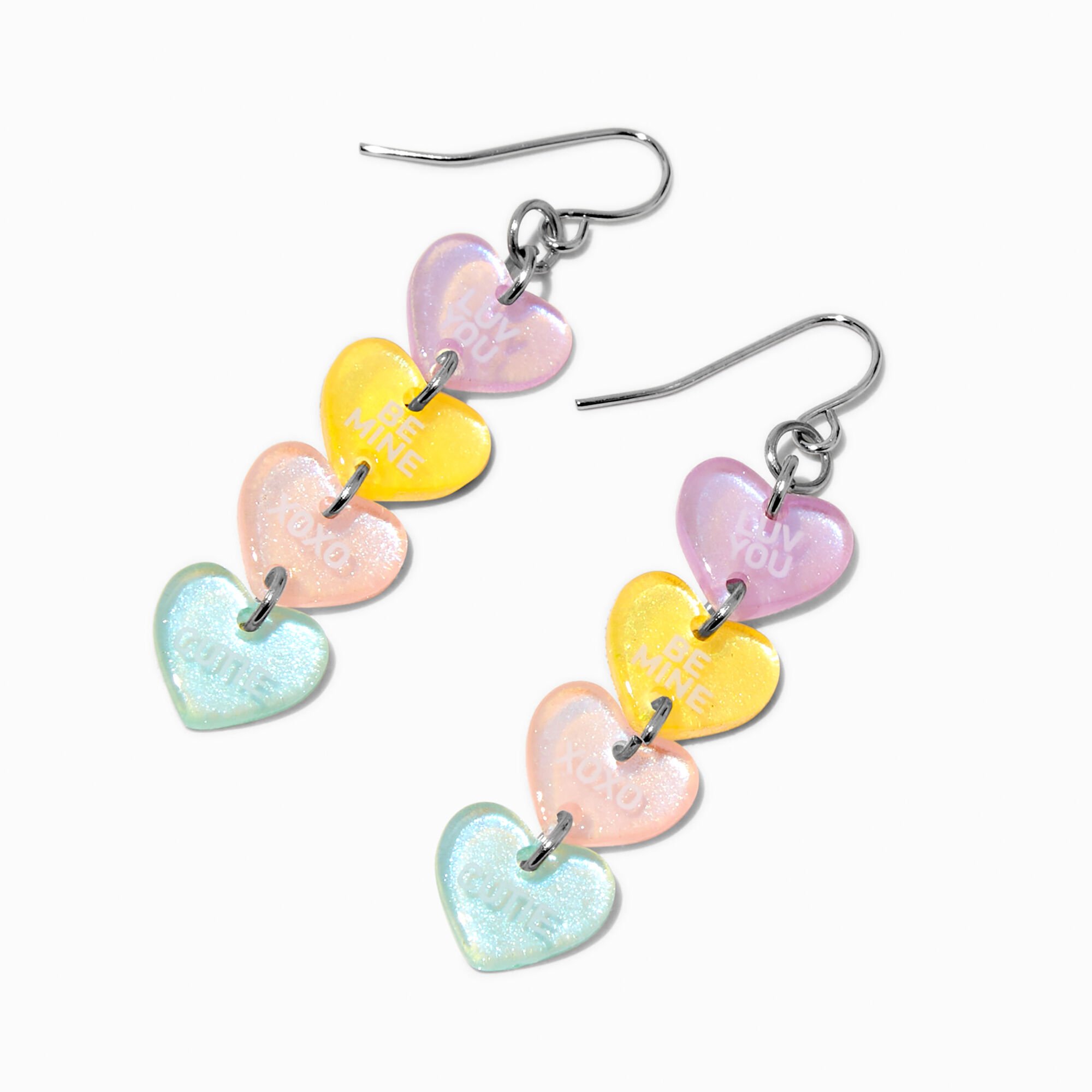 Candy Heart Valentine's Day Drop Earrings,