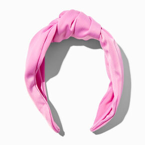 Bright Pink Textured Knotted Headband,