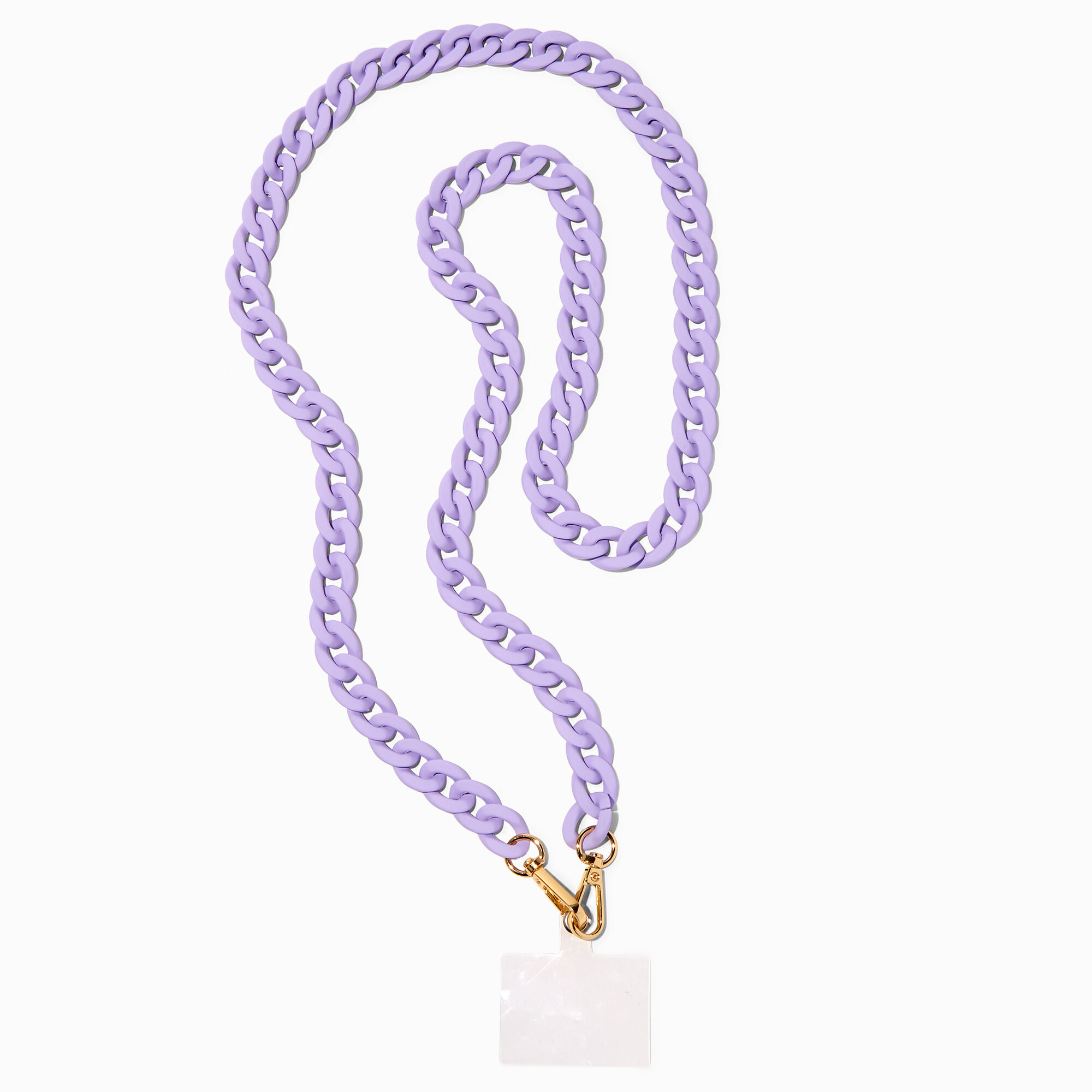 View Claires Chunky Chain Crossbody Phone Strap Purple information