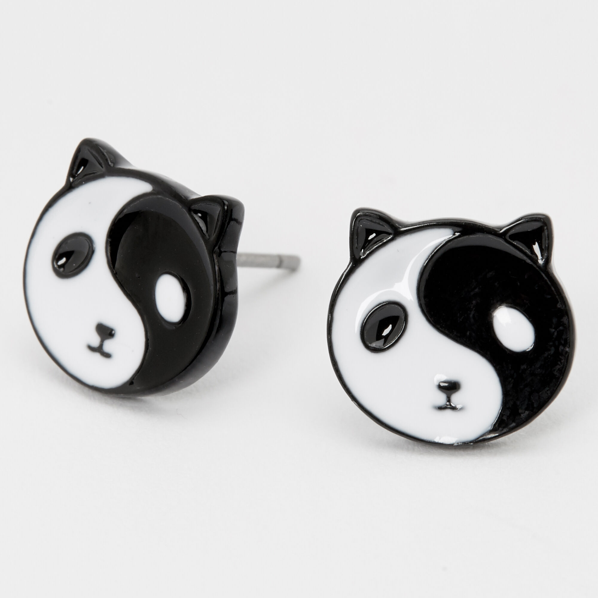 Panda Yin Yang Stud Earrings