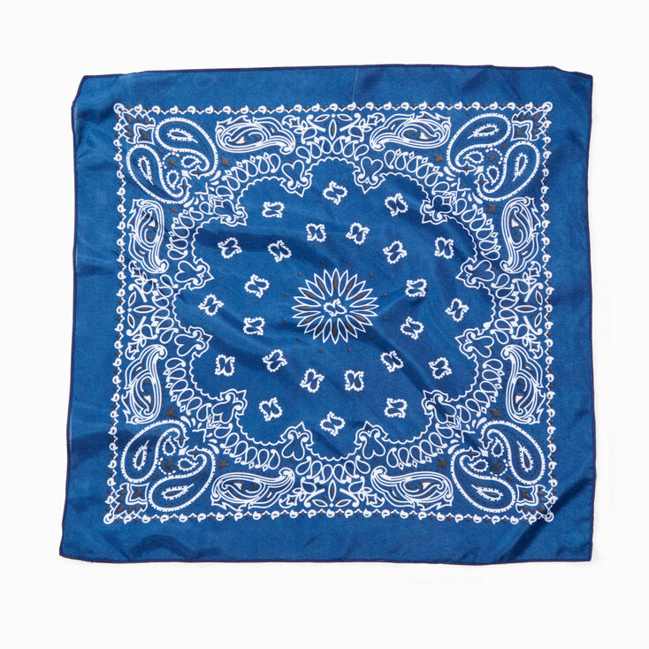 Navy Blue Paisley Bandana Headwrap,