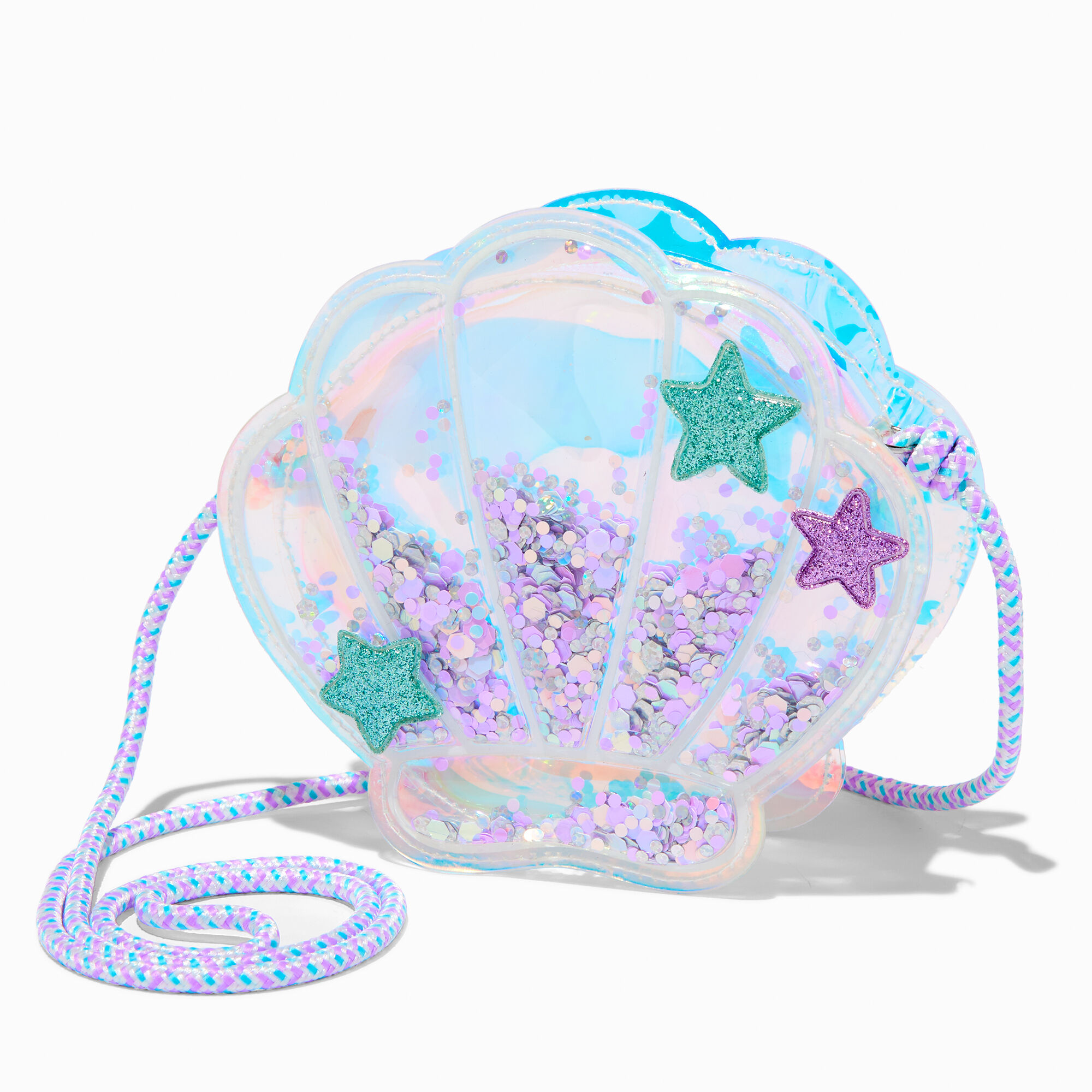 View Claires Club Mermaid Shell Shaker Crossbody Bag information