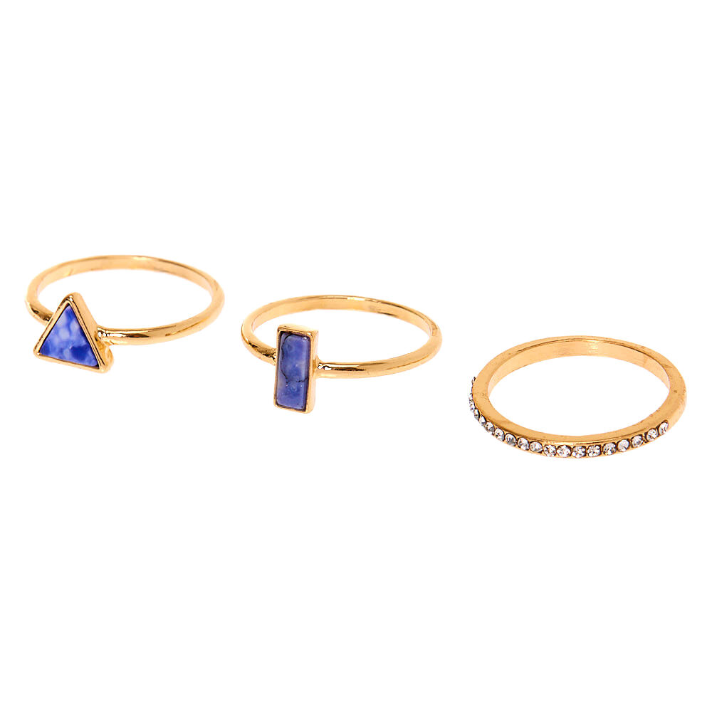 Blue marble stone ring sale