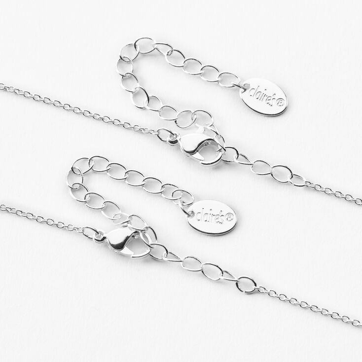 Best Friends Daisy Checkered Split Heart Necklaces - 2 Pack,