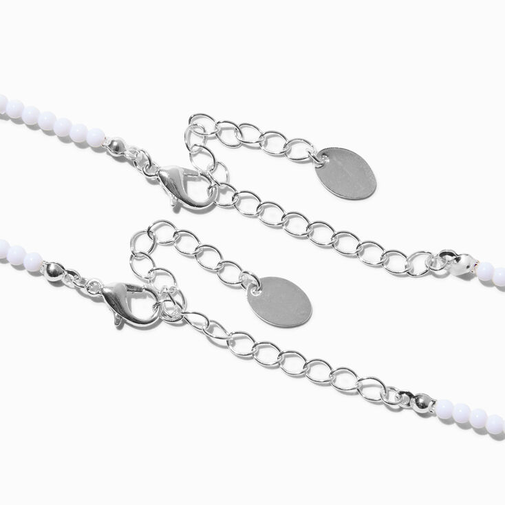 Best Friends Hibiscus Turtle BFF Beaded Choker Necklaces - 2 Pack,