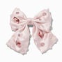 Claire&#39;s Club Pink Crystal Embellished Bow Hair Clip,