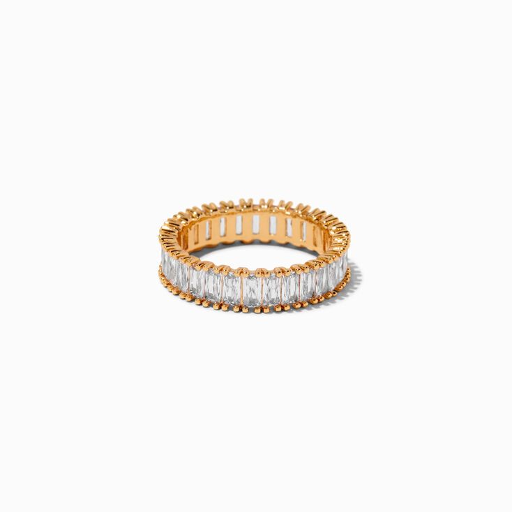 C LUXE by Claire&#39;s 18k Yellow Gold Plated Cubic Zirconia Eternity Ring,