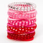 Pink &amp; Red Coils and Hearts Bracelets - 10 Pack,