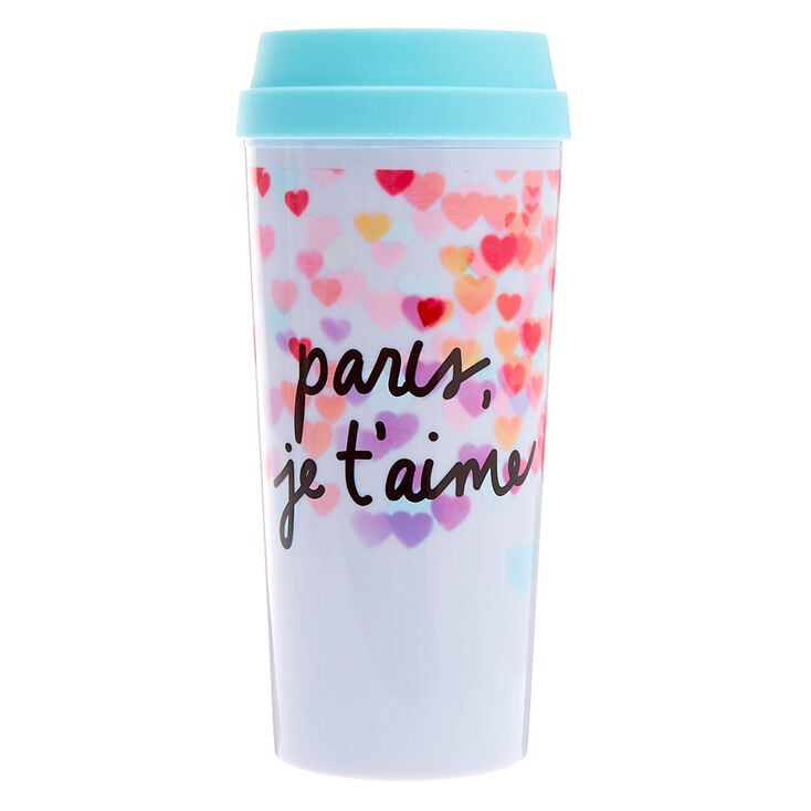 Paris Hearts Travel Mug - White,