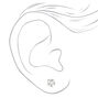 Silver-tone Cubic Zirconia Round Stud Earrings - 3 Pack,
