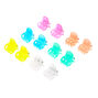 Mini pinces &agrave; cheveux transparentes fluo - Lot de 12,