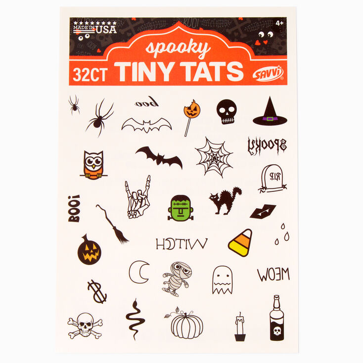 Halloween Icons Temporary Tattoos - Candy Corn, Bats, Cats &amp; More,