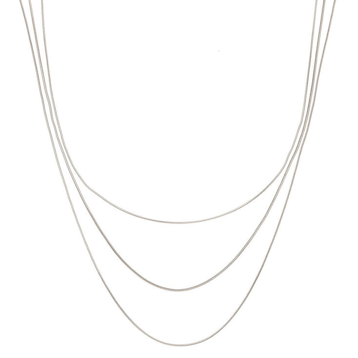 Claire's Collier multi-rangs serpent couleur argenté