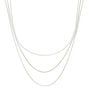 Silver Snake Chain Multi Strand Necklace,