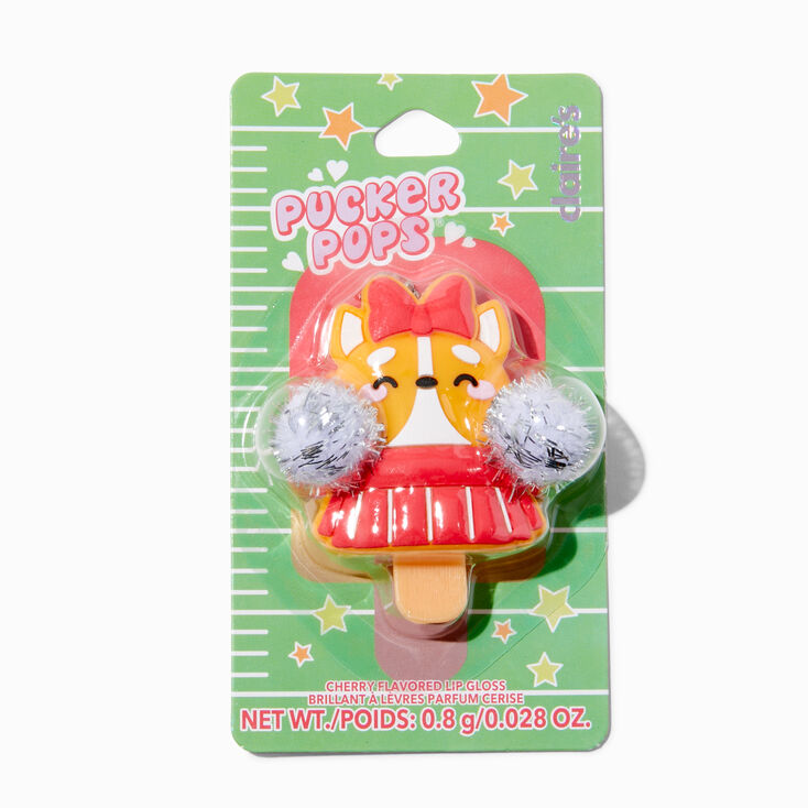 Pucker Pops&reg; Corgi Cheerleader Lip Gloss - Cherry,