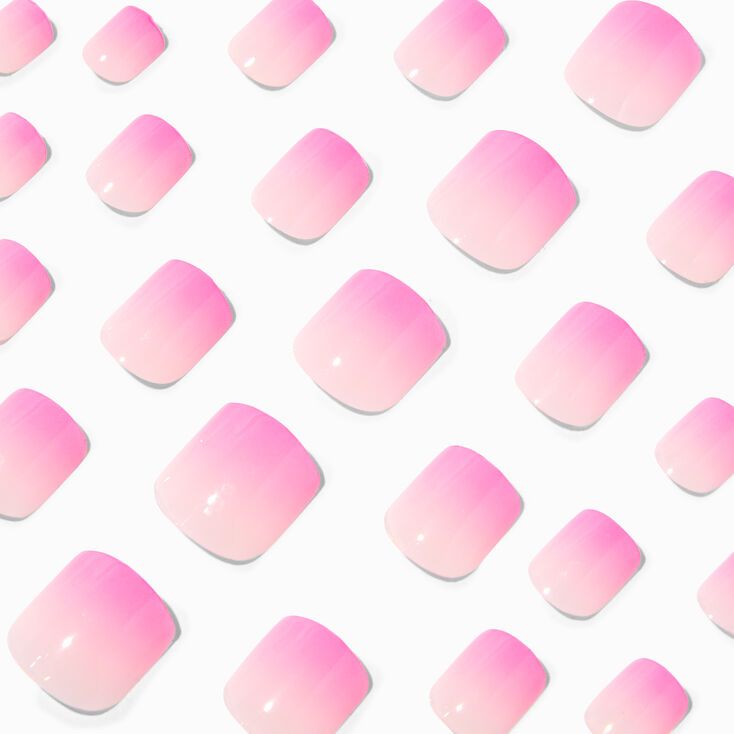 Pink Ombre Square Press On Vegan Faux Nail Set - 24 Pack