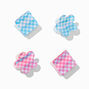 Checkered Retro Mini Hair Claws - 4 Pack,
