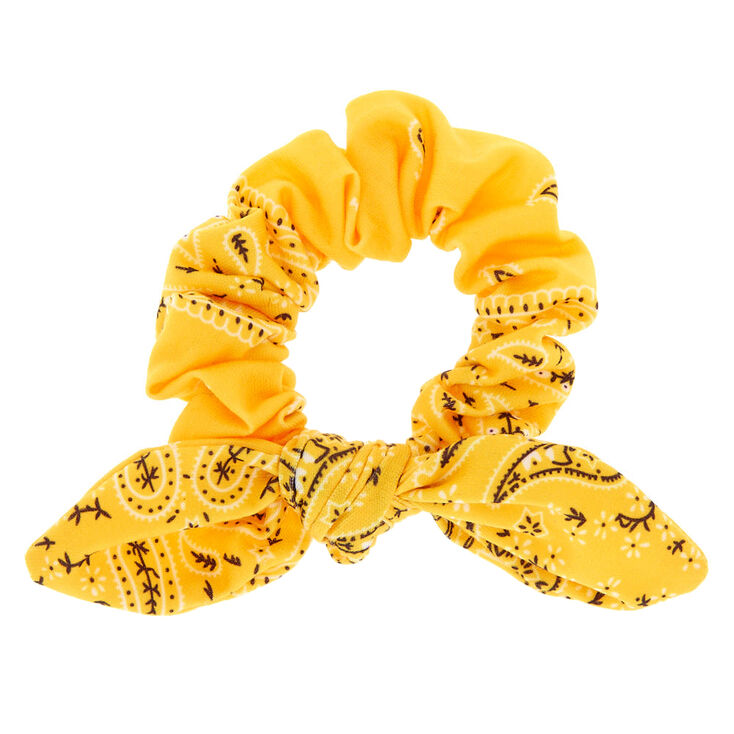 Claire's Chouchou à nœud noué style bandana - Jaune