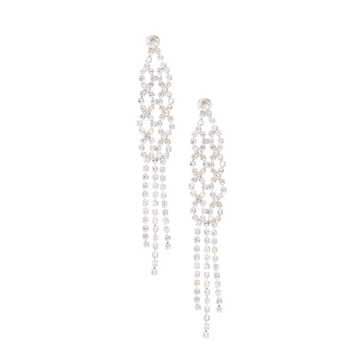 Crystal Linear Knot Drop Earrings,