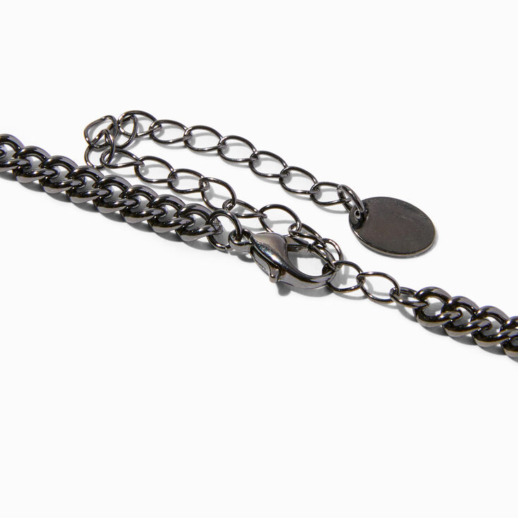 Hematite 3MM Curb Chain Necklace,