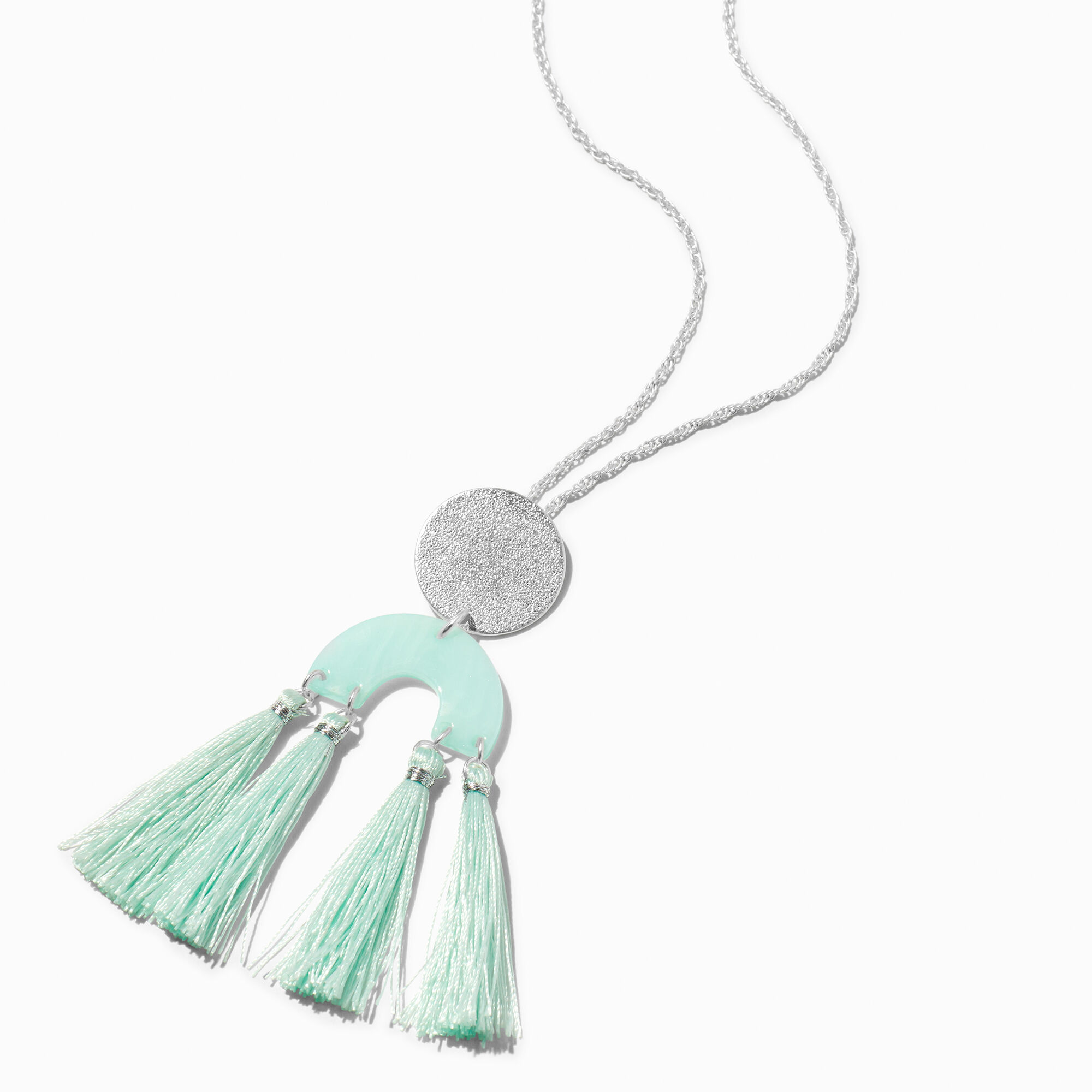 View Claires Tassel U Shape Pendant Necklace Mint information