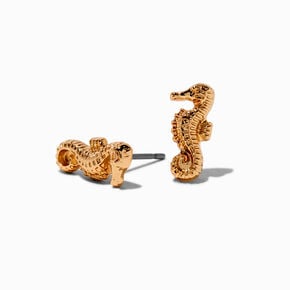 Gold-tone Seahorse Stud Earrings,