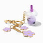 Purple Daisy &amp; Boba Tea Keychain,
