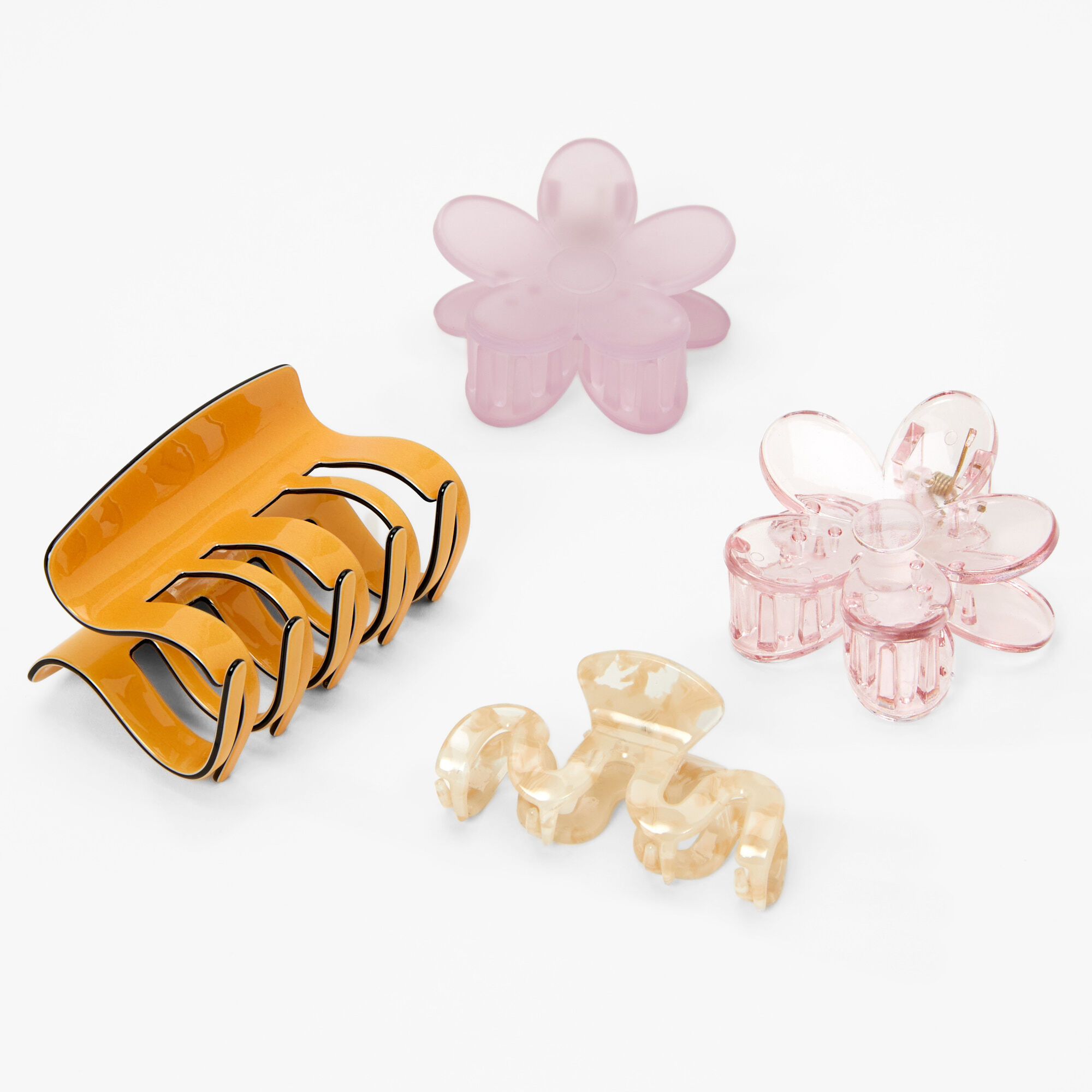 Claire's Pinces à cheveux florales lilas - Lot de 4