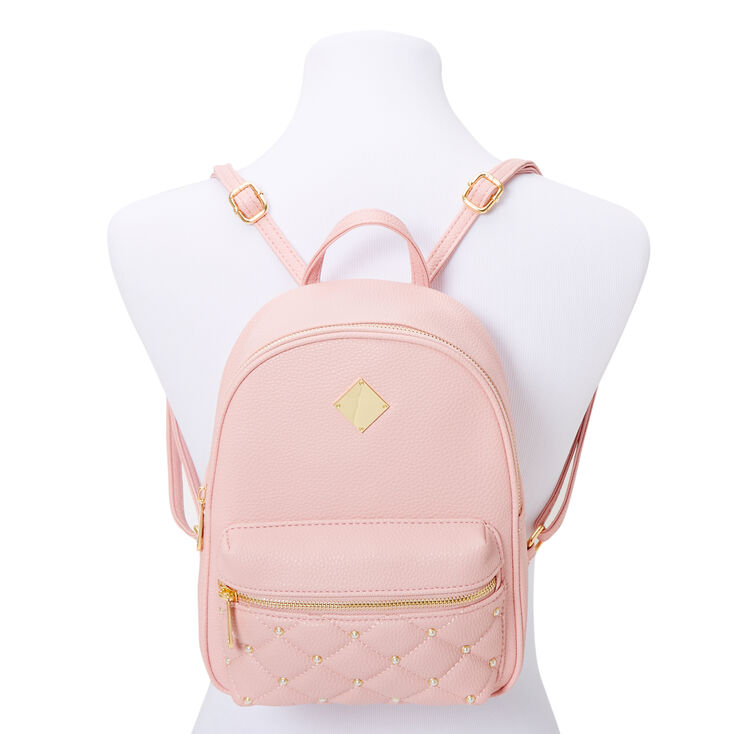 Pearl Quilted Small Backpack - Pink,