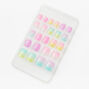 Faux ongles vegan autocollants carr&eacute;s arc-en-ciel d&eacute;grad&eacute; &agrave; paillettes - Lot de 24,