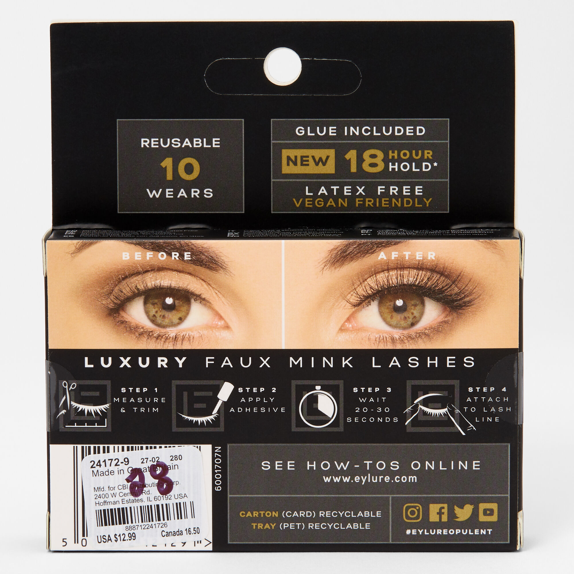 Eylure Luxe Opulent Mink Effect False Lashes,