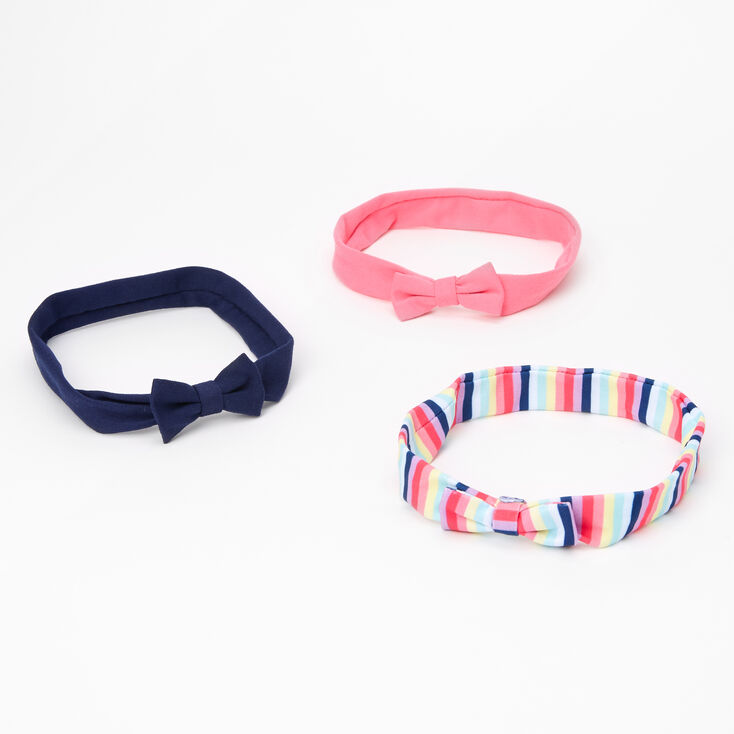 Claire's Club Stripe Bow Headwraps - 3 Pack | Claire's
