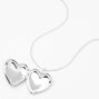 Glitter Ombre Heart Locket Necklace - Silver,