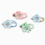 Claire&#39;s Club Glitter Flower Hair Ties- 4 Pack,