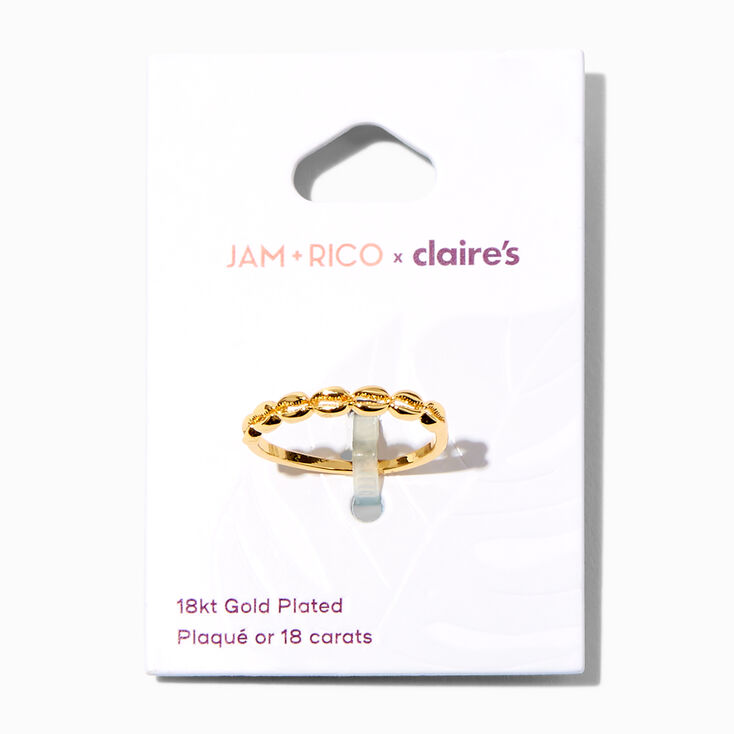 JAM + RICO x Claire&#39;s 18k Yellow Gold Plated Cowrie Seashell Ring,
