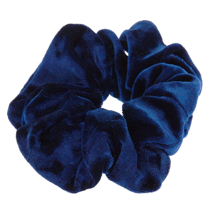 Medium Velvet Hair Scrunchie - Navy,
