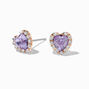 Purple Heart Halo Stud Earrings,